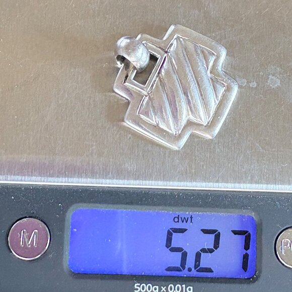 VTG Solid Sterling Silver 925 Textured Cross Pendant Size 1.25" Length - Picture 9 of 9